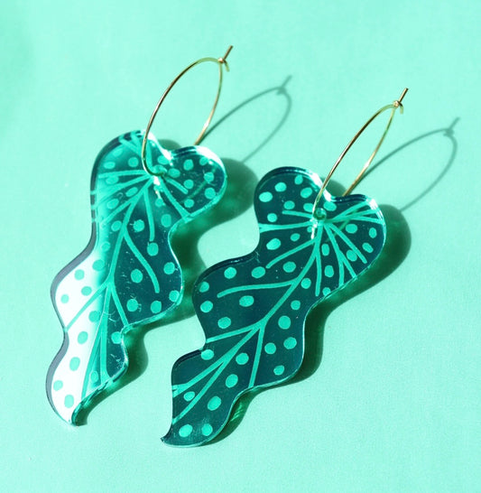 Monstera Leaf Hanging Earring