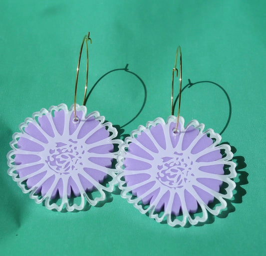 Daisy Hanging Earring - Lavendar